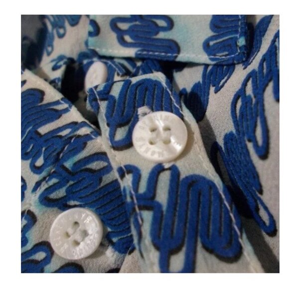 Opening Ceremony Silk Dress Blue Stripe Pleated Drop Waist Long Sleeve 8 - Picture 11 of 11